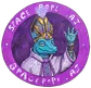 Space Pope .AI — hand-drawn badge